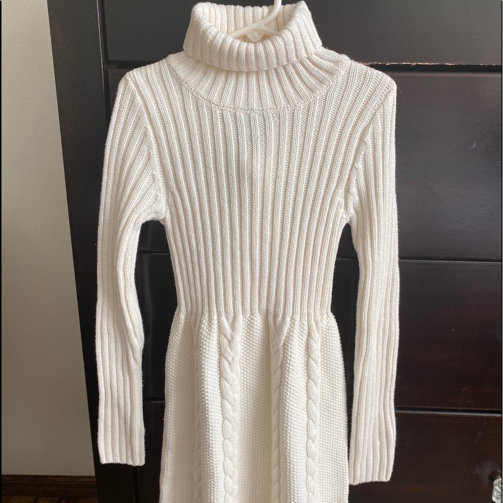 Girl’s Cream Rachel Zoe Turtleneck Knit Dress Sz 6